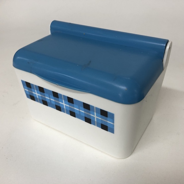 CONDIMENT MISC, Butter Dish - 1960s Blue White Bessemer